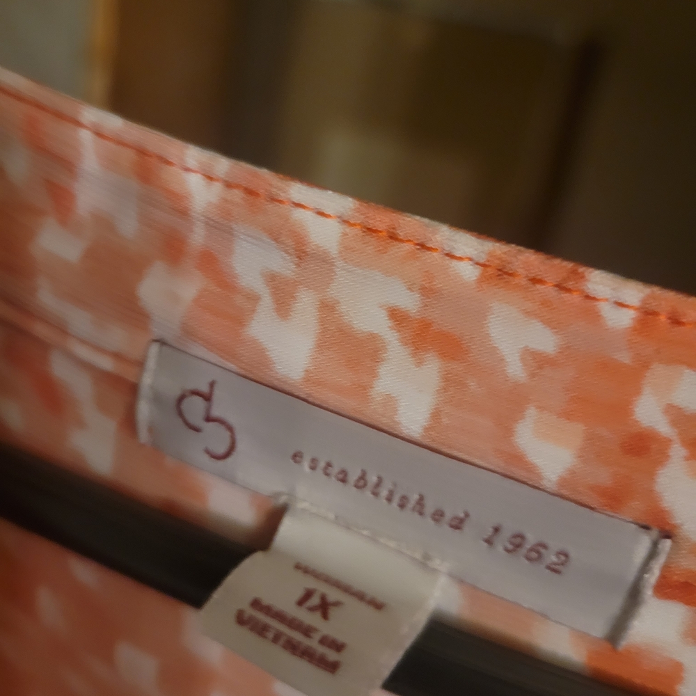 Orange Patterned Women's Blouse - image 2